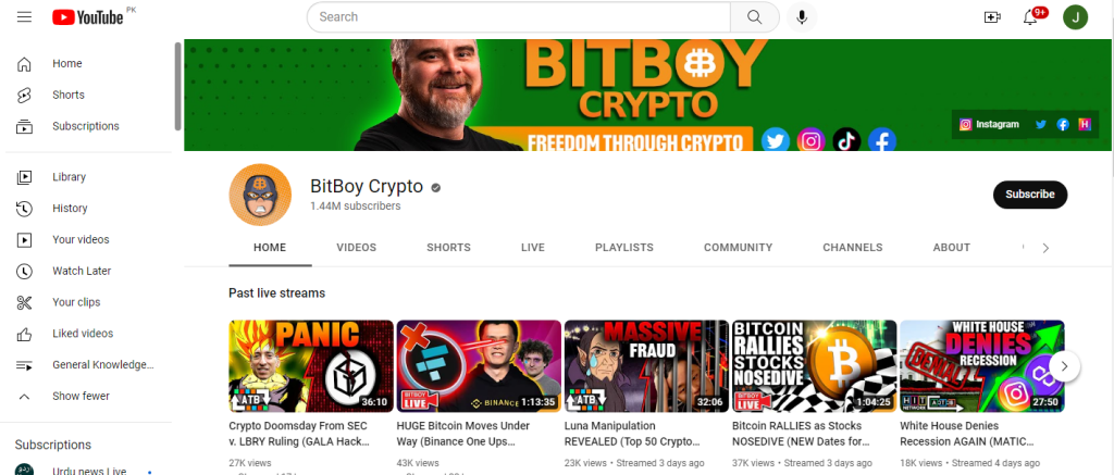 bitboy crypto youtube channel