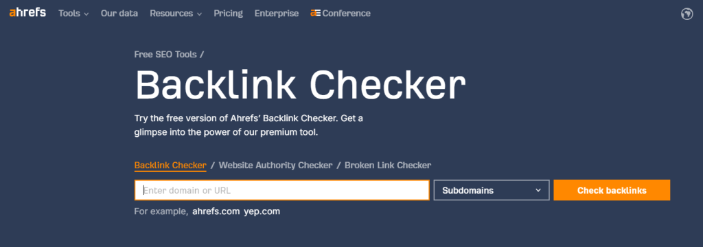 Ahref Backlinks Checker 