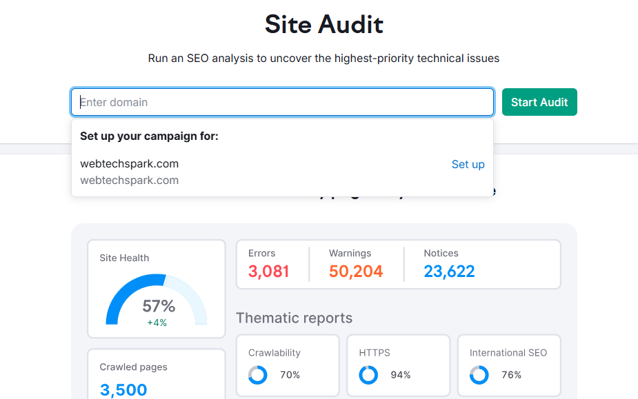 Site Audit and SEO Recommendations