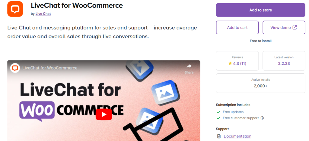 livechat for Woocommerce