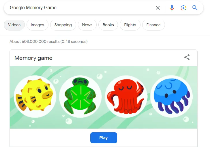 Google Memory Games