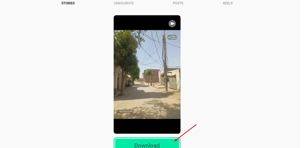 download button is present to save the stories in your device