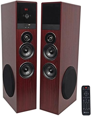 Rockville TM80C Cherry Powered Home Theater Tower Speakers