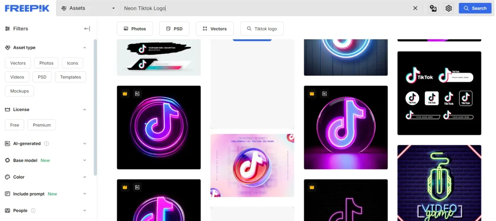 Freepik TikTok Neon Logo