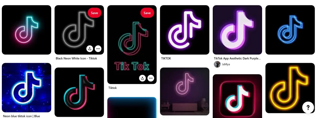 Pinterest TikTok Neon Logo