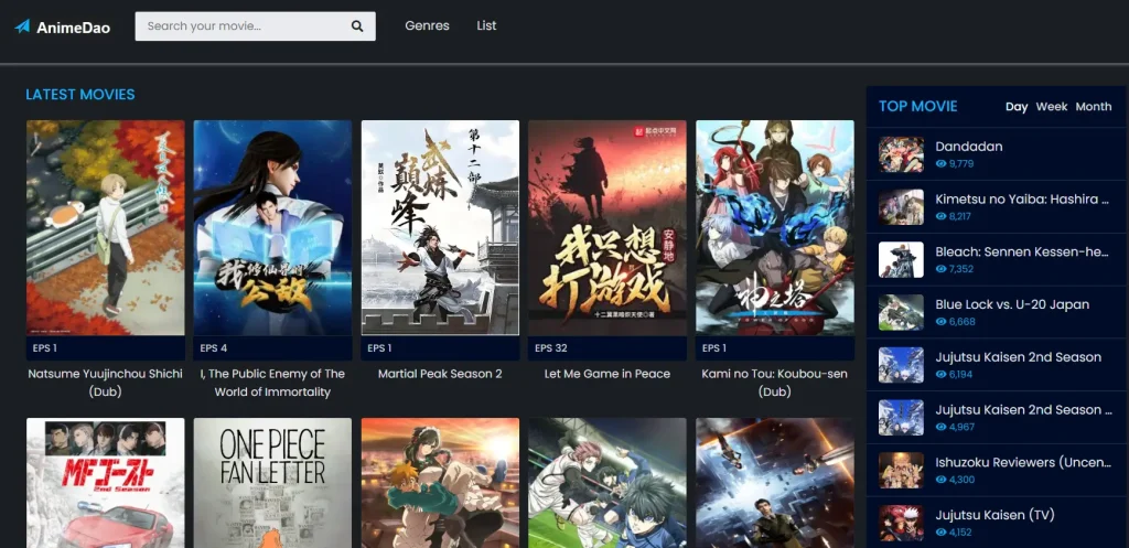 AnimeDao Homepage