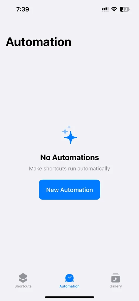 Automation tab