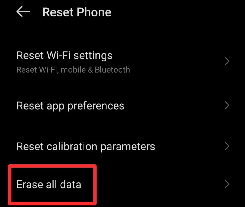 Erase All Data