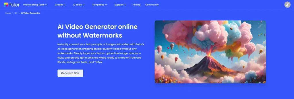 Fotor AI Video Generator
