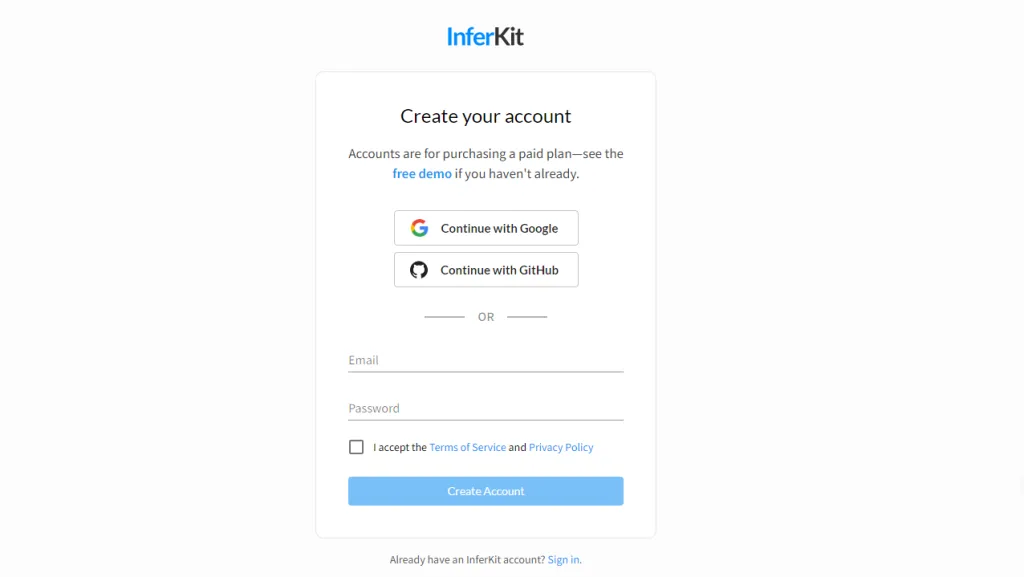 Inferkit Login