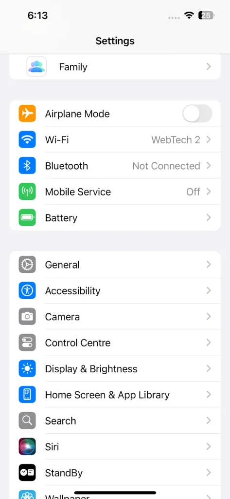 Settings on your iPhone